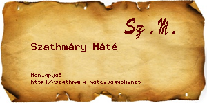 Szathmáry Máté névjegykártya